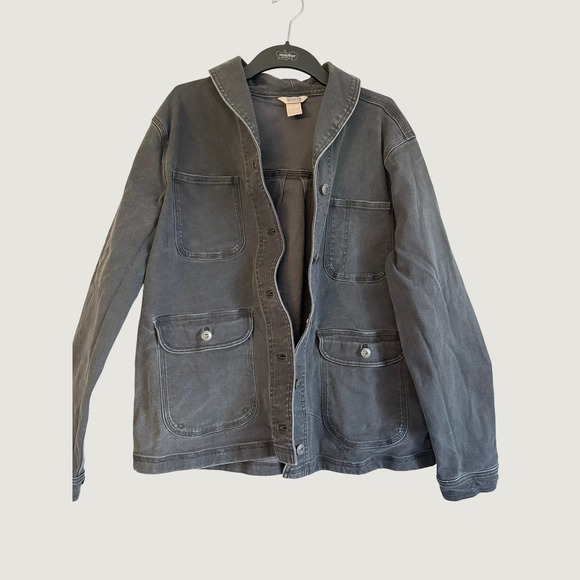Duluth Trading Co Jackets & Blazers - Duluth Trading Co Women Charcoal Gray Canvas Chore Jacket Utility Coat L 56466